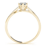 14kt gold Single Row Engagement Ring Prong Set