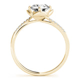 14kt gold Single Row Engagement Ring Prong Set