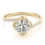 14kt gold Single Row Engagement Ring Prong Set