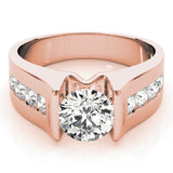 14kt gold Single Row Engagement Ring Channel Set