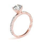 14kt gold Single Row Engagement Ring Prong Set