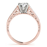 14kt gold Single Row Engagement Ring Prong Set