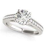 14kt gold Single Row Engagement Ring Prong Set