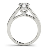 14kt gold Single Row Engagement Ring Prong Set