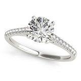 14kt gold Single Row Engagement Ring Prong Set