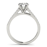 14kt gold Single Row Engagement Ring Prong Set