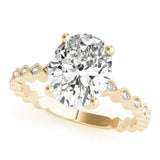 14kt gold Single Row Engagement Ring Prong Set