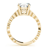 14kt gold Single Row Engagement Ring Prong Set