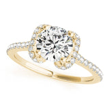 14kt gold Single Row Engagement Ring Prong Set