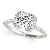 Platinum Single Row Engagement Ring Prong Set