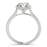 Platinum Single Row Engagement Ring Prong Set