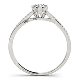 Platinum Single Row Engagement Ring Prong Set