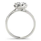 Platinum Single Row Engagement Ring Prong Set