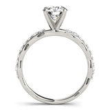 Platinum Single Row Engagement Ring Prong Set