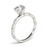Platinum Single Row Engagement Ring Prong Set