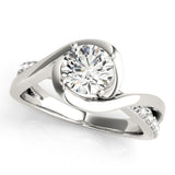 Platinum Single Row Engagement Ring Prong Set