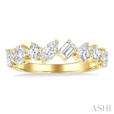 1 1/10 Ctw Mixed Shape Diamond Fashion Band in 14K Yellow Gold