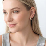 1 1/10 Ctw Bezel Set Emerald Cut Diamond Fashion Hoop Earrings in 14K Yellow Gold