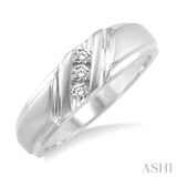 1/8 Ctw Round Cut Diamond Men's Band in 14K White Gold