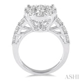 2 Ctw Round Diamond Lovebright Ring in 14K White Gold