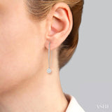 1/3 Ctw Cushion Shape Lovebright Round Cut Diamond Earring in 14K White Gold