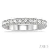 1/2 Ctw 15Stones Round Cut Diamond Wedding Band in 14K White Gold