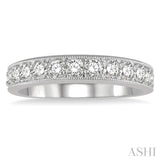 3/4 Ctw Round Cut Diamond Wedding Band in 14K White Gold