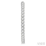 3 Ctw Inside-Out Round Cut Diamond Oval Shape Hoop Earrings in 14K White Gold