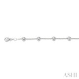 1 Ctw Round Cut Diamond Circular Mount Station Bracelet in 14K White Gold