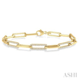 1 Ctw Round Cut Diamond Paperclip Bracelet in 14K Yellow Gold