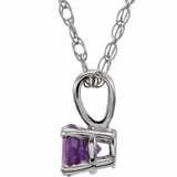 14K White 3 mm Imitation Amethyst Youth Solitaire 14