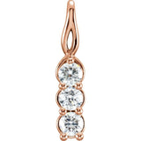 Platinum 4.1 mm Round Three-Stone Pendant Mounting