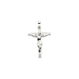 14K White 24.5x19.2 mm Crucifix Pendant