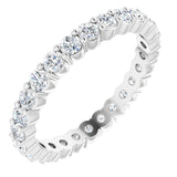 14K White 7/8 CTW Natural Diamond Eternity Band Size 7.5