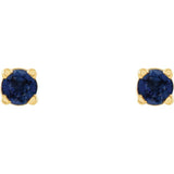 14K Yellow 2.5 mm Lab-Grown Blue Sapphire Earrings