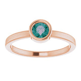 14K Rose 4.5 mm Lab-Grown Alexandrite Ring