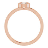 14K Rose 4.5 mm Natural White Sapphire Ring