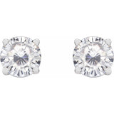 Sterling Silver 5 mm Stuller Lab-Grown Moissanite Earrings