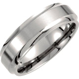 Titanium 7 mm Stepped-Edge Comfort-Fit Band Size 10.5