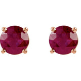 14K Rose Gold 5 mm Natural Ruby Earrings
