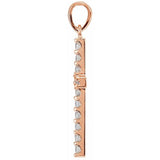 14K Rose 1/4 CTW Natural Diamond Cross Pendant