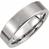Tungsten 6 mm Comfort-Fit Flat Band Size 12.5