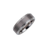 Tungsten 8 mm Stepped-Edge Inlay Comfort-Fit Band  Size 11.5