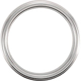 Tungsten 6 mm Stepped-Edge Inlay Comfort-Fit Band  Size 11.5