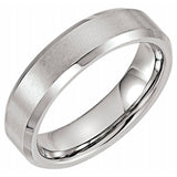 Tungsten 6 mm Beveled-Edge Inlay Band Size 12.5