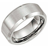 Tungsten 8 mm Beveled-Edge Comfort-Fit Band Size 13