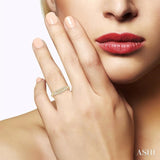 1/3 Ctw Alternating Marquise and Circular Mount Round Cut Diamond Curved Wedding Band in 14K Yellow Gold