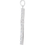 14K White 1/2 CTW Lab-Grown Diamond Cross Pendant