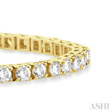 10 Ctw Square Shape Round Cut Diamond Tennis Bracelet in 14K Yellow Gold