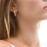 1/10 Ctw Petite Bezel Drop Round Cut Diamond Fashion Huggies in 10K Yellow Gold